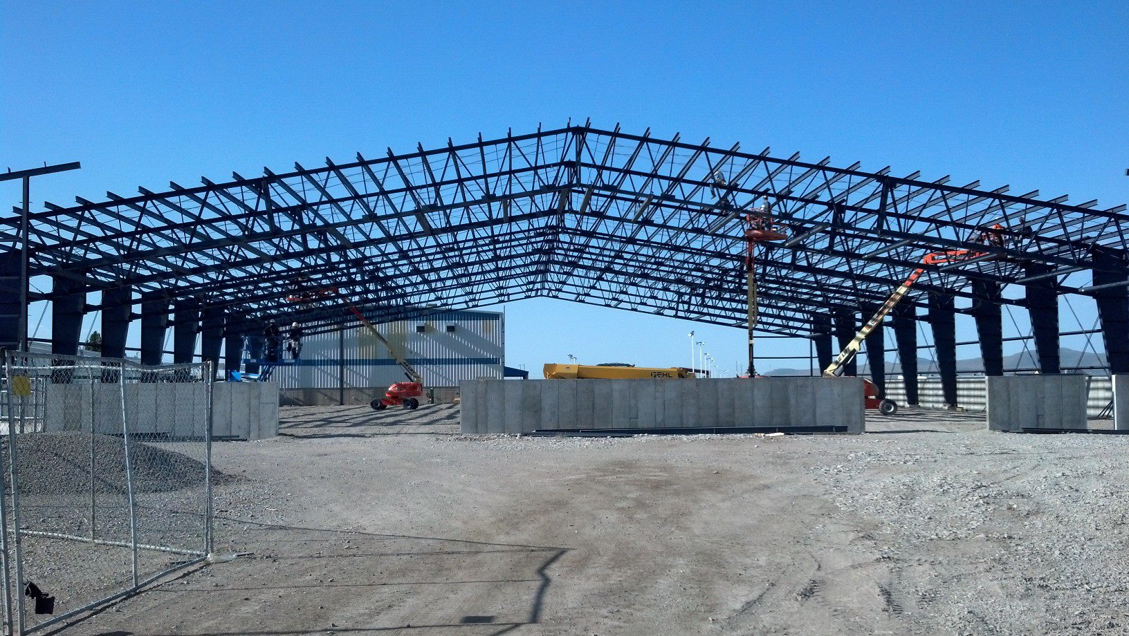 Steel truss framed building